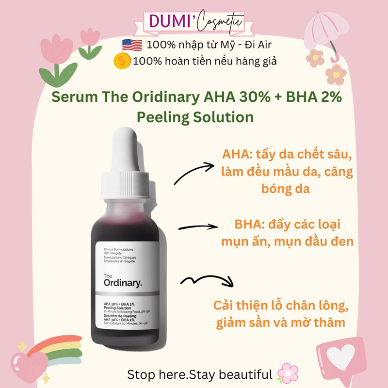 Tinh chất tẩy da AHA 30% + BHA 2% Peeling The Odinary - Mỹ