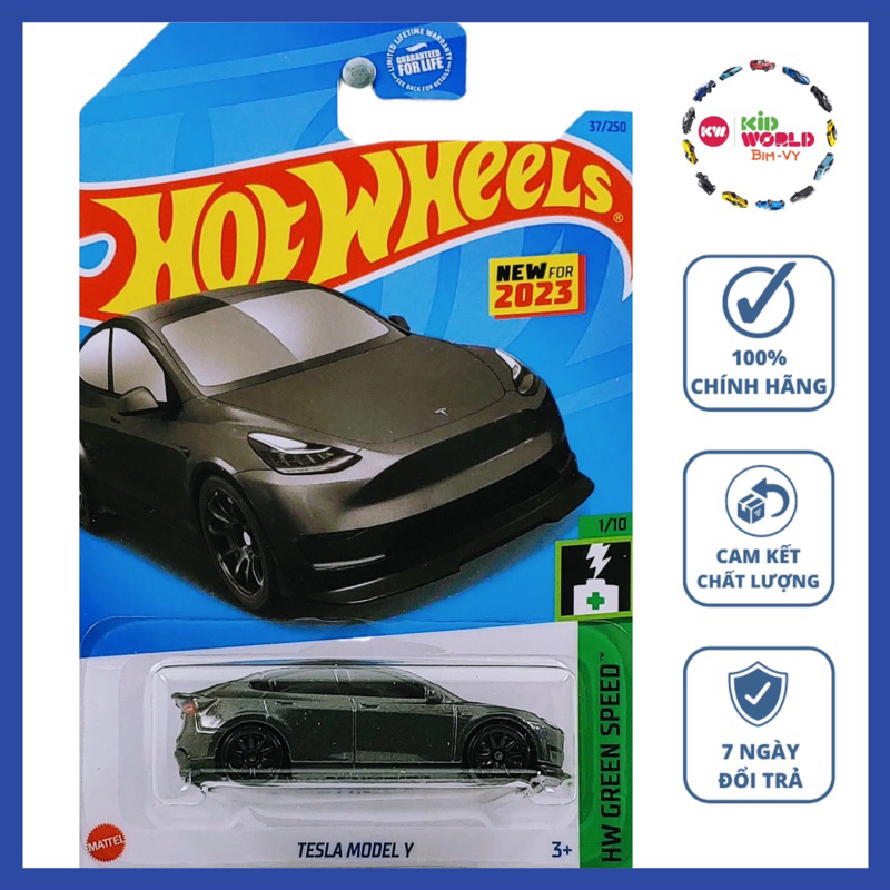 Xe mô hình Hot Wheels basic Tesla Model Y HKK20.