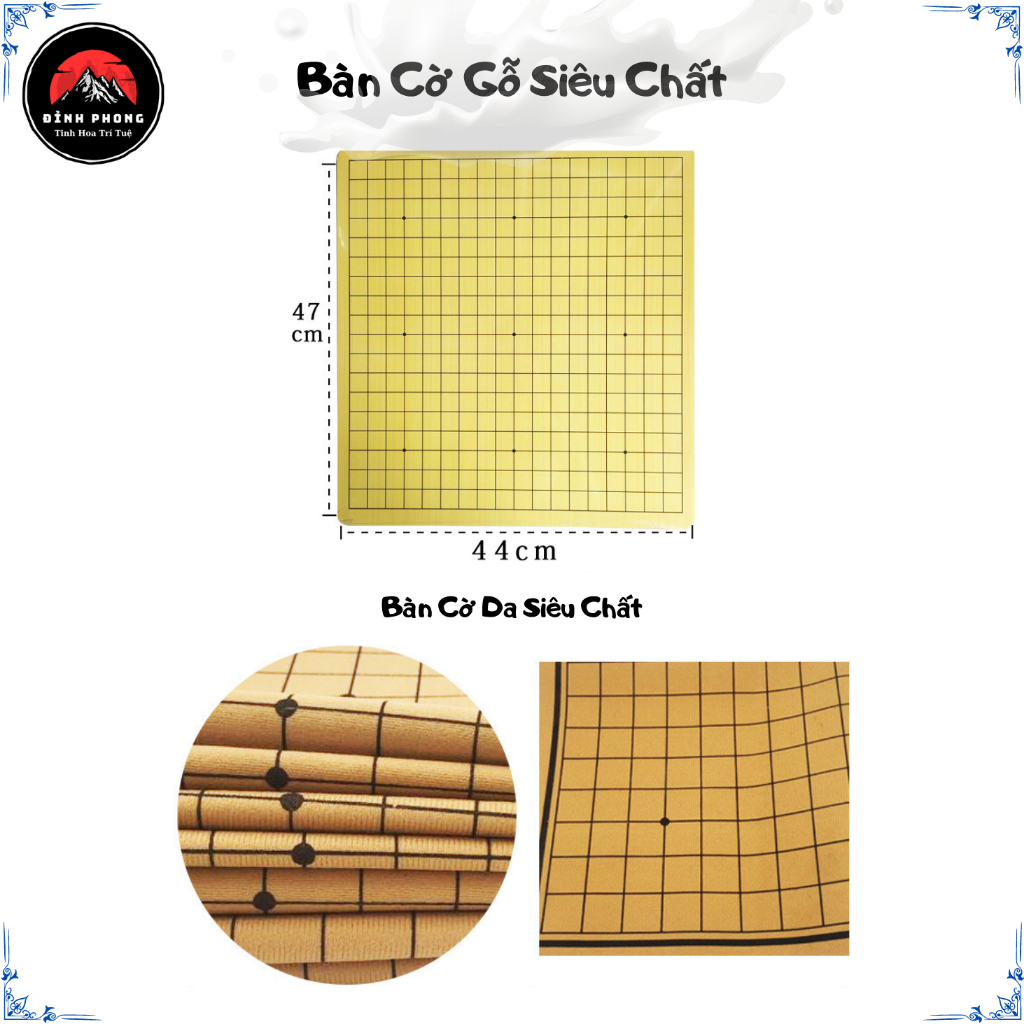 Cờ vây cao cấp mỗi bên 180 quân là 360 quân đen trắng tặng bàn giấy bóng siêu giai bền đẹp bảo hành 5 năm không thay