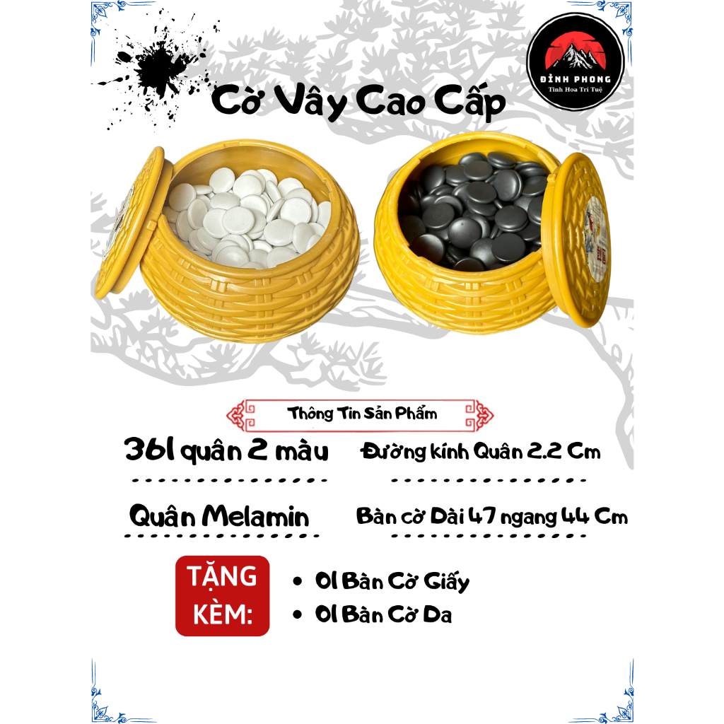 Cờ vây cao cấp mỗi bên 180 quân là 360 quân đen trắng tặng bàn giấy bóng siêu giai bền đẹp bảo hành 5 năm không thay