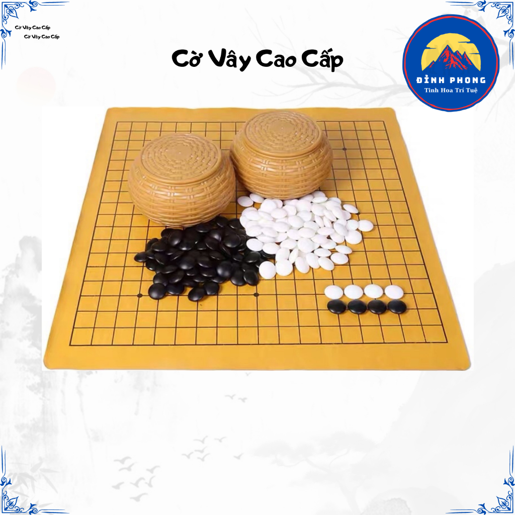 Cờ vây cao cấp mỗi bên 180 quân là 360 quân đen trắng tặng bàn giấy bóng siêu giai bền đẹp bảo hành 5 năm không thay