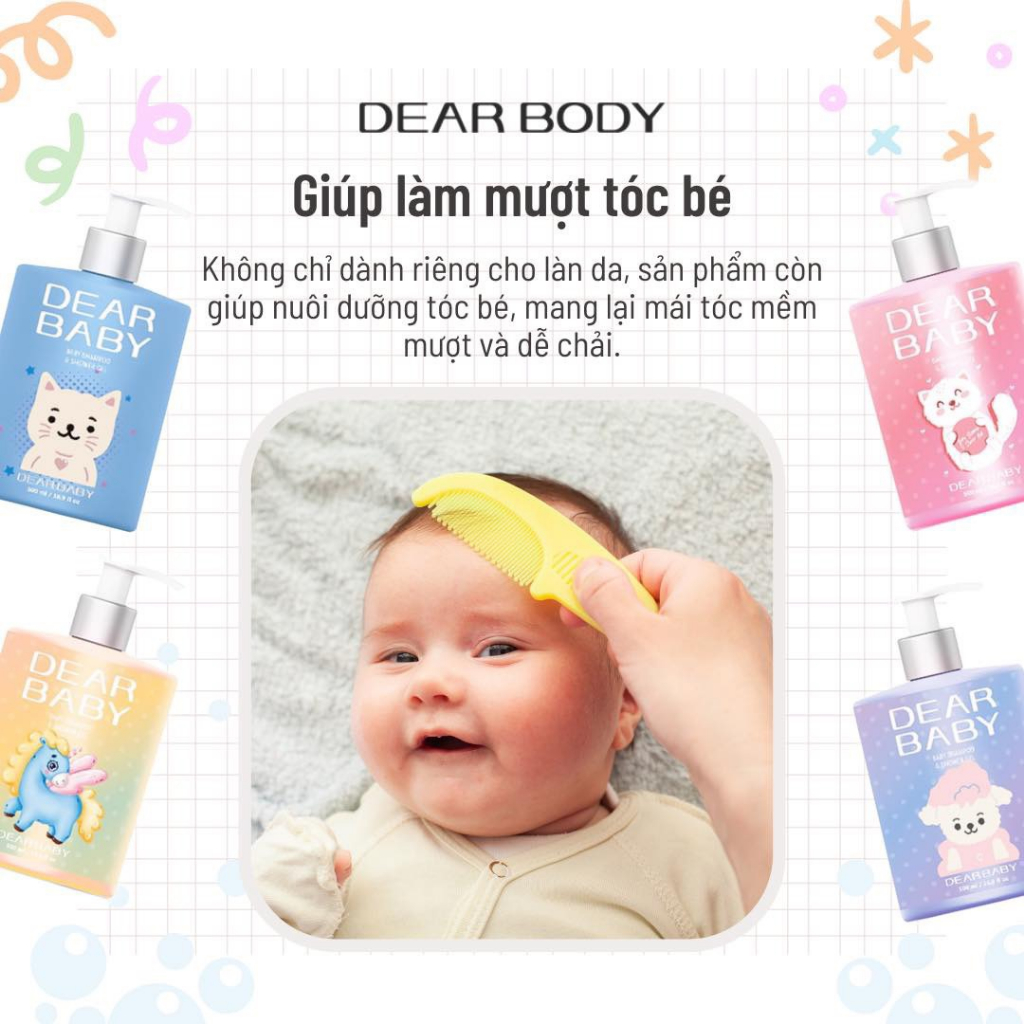 Dầu Tắm Gội Cho Trẻ Em DEAR BABY Shampoo & Shower Gel 500ml