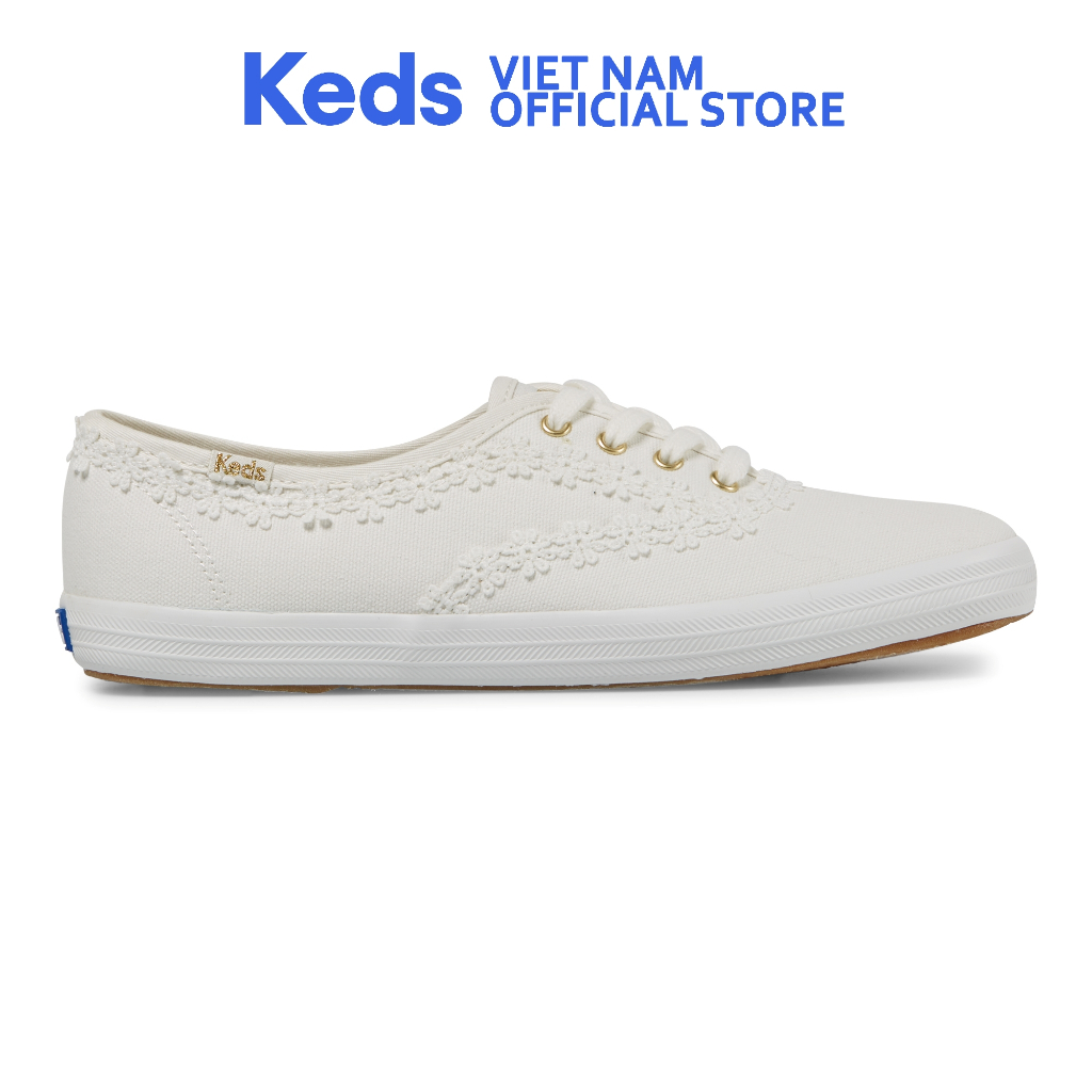 Giày Keds Nữ- Champion Canvas Crochet Trim White- KD066631