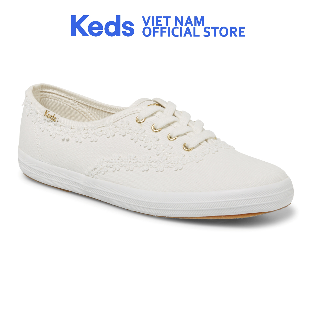 Giày Keds Nữ- Champion Canvas Crochet Trim White- KD066631