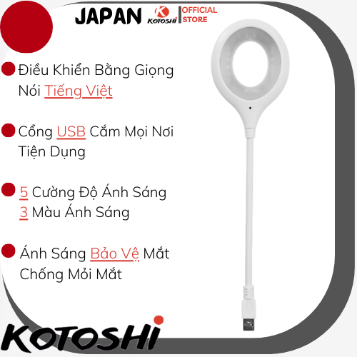 Đèn Ngủ Điều Khiển Bằng Giọng Nói Bản TIẾNG VIỆT, 3 Mức Độ Chiếu Sáng Xoay 360 Thông Minh Cổng USB | BigBuy360 - bigbuy360.vn