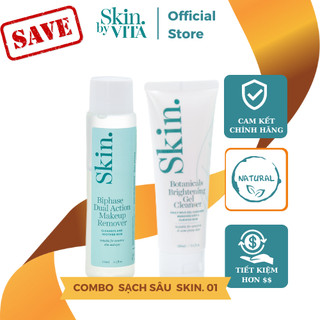 Bộ 02 sản phẩm Tẩy trang và Sữa rửa mặt Skin by VITA làm sạch da chuyên sâu dành cho mọi loại da