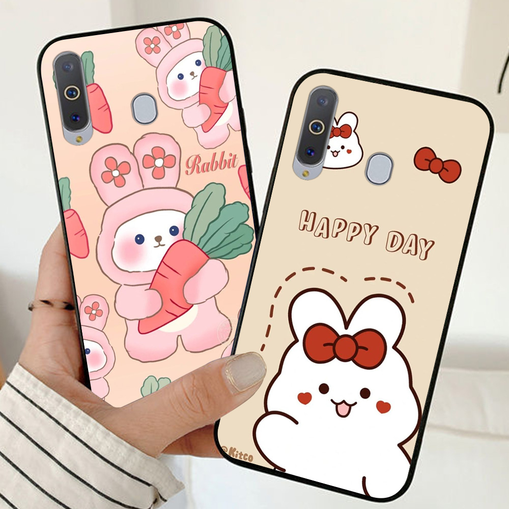 Ốp lưng Samsung a8s / a9 2019 in hình thỏ trắng cute dễ thương