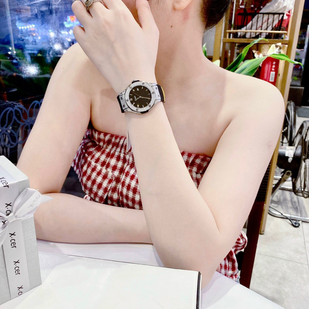 New 2022 Đồng Hồ Nữ Rivero , Size 34mm , Dây Cao Su Màu Xám