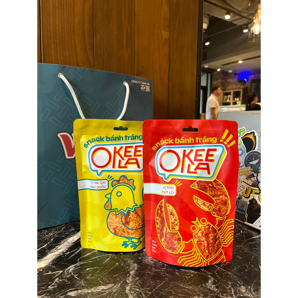 Snack Bánh Tráng OKEELA Vị Tôm Đút Lò - Túi 30g Đồ Ăn Vặt Giá Rẻ Sài Gòn