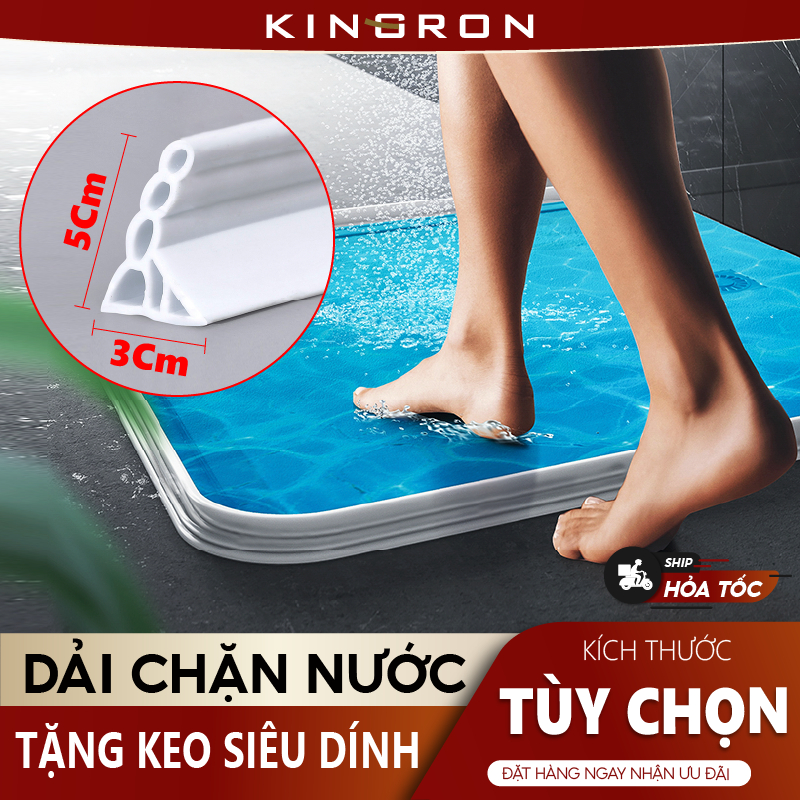 Dải Chặn Nước Bằng Silicone Tự Dính Chống Trượt Có Thể Uốn Cong Cho Nhà Tắm KINGRON Phân Vùng Vòi Sen Nhà Vệ Sinh