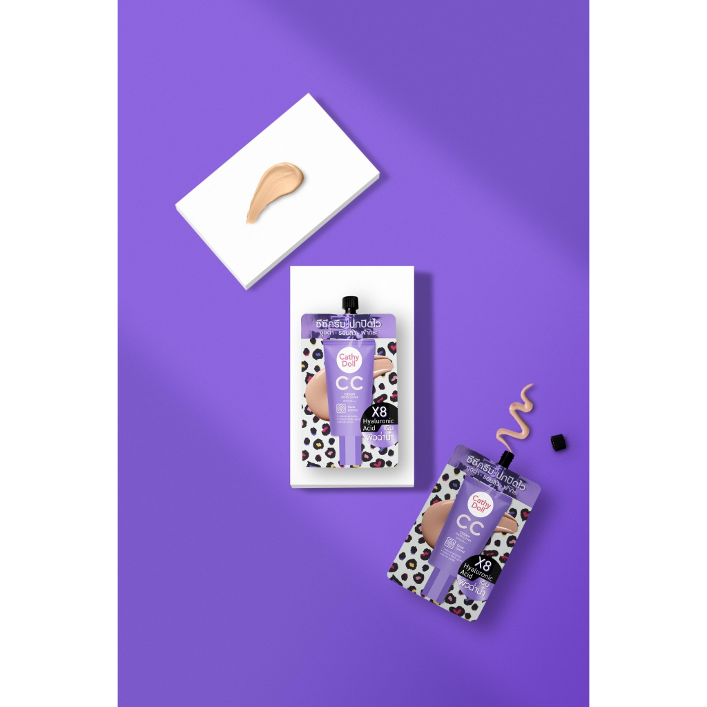 Kem Nền CC Cream Cathy Doll Speed Cover Anti Acne SPF50 PA+++ Mỏng Nhẹ Tip 7ml