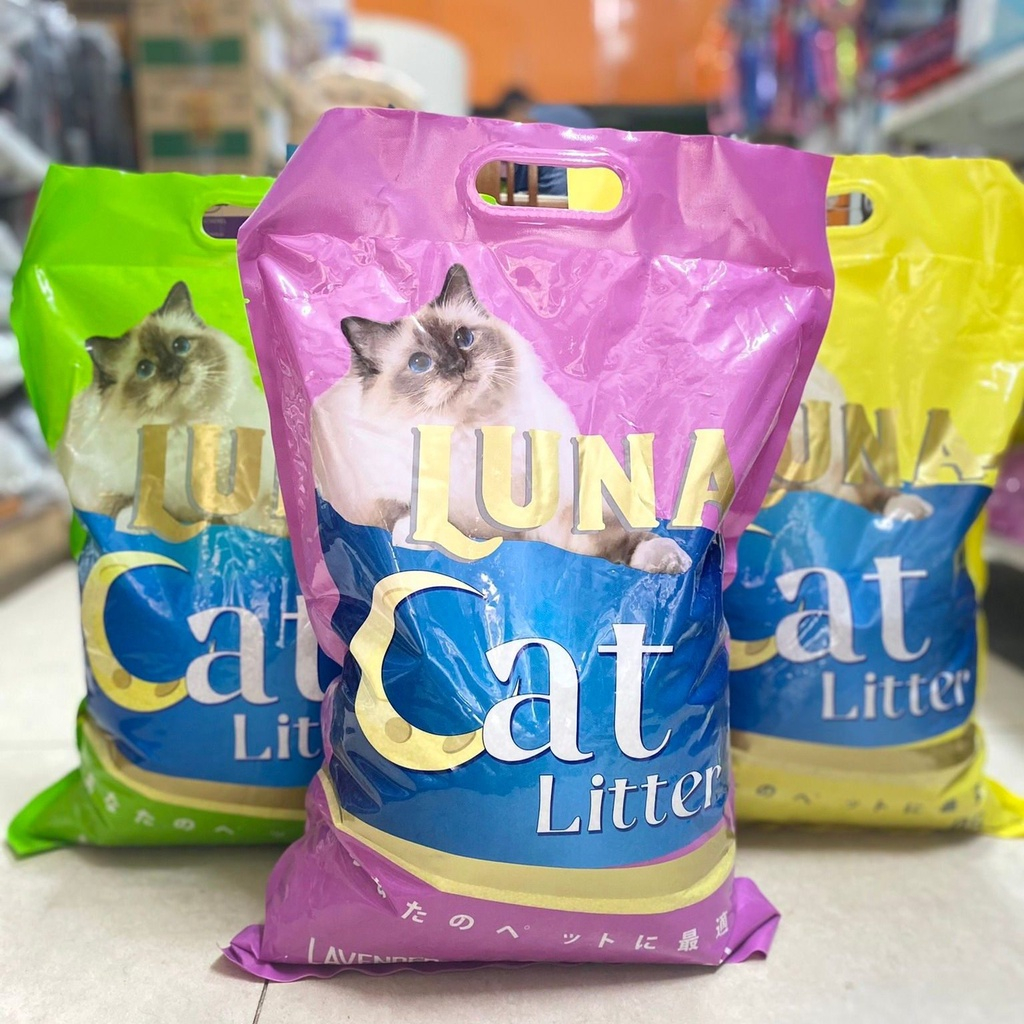 Cát vệ sinh cho mèo , Cát mèo LUNA LITTER, Cát cho mèo đi vệ sinh lưu hương lâu, vón cục tốt , ít bụi