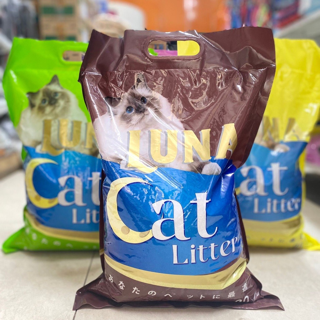 Cát vệ sinh cho mèo , Cát mèo LUNA LITTER, Cát cho mèo đi vệ sinh lưu hương lâu, vón cục tốt , ít bụi