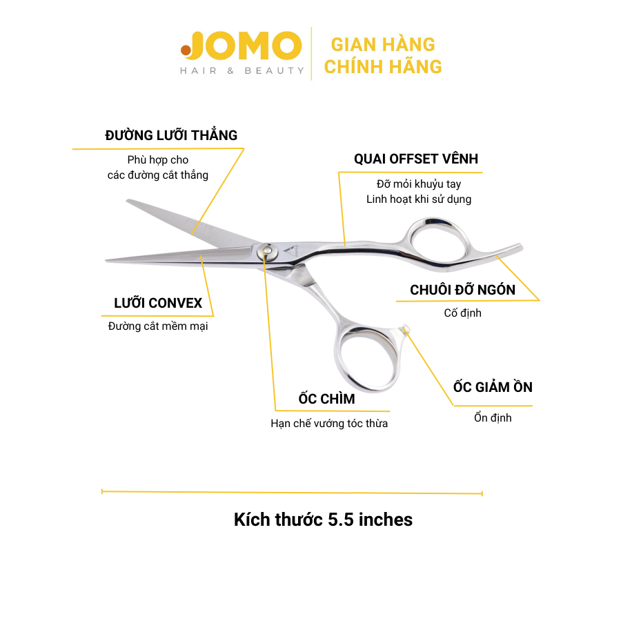 Kéo Cắt Tóc Akafuji CA 553 SIZE 5.5 inches Thép Nhật - JOMO HAIR & BEAUTY