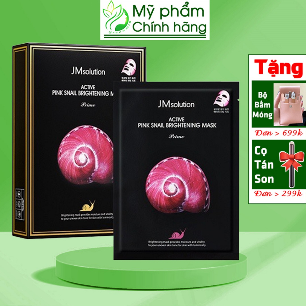 Mặt Nạ JM SOLUTION Ốc Sên Hồng [MIẾNG LẺ] Tăng Đàn Hồi Dưỡng Trắng JM solution Active Pink Snail Brightening Mask 30ml