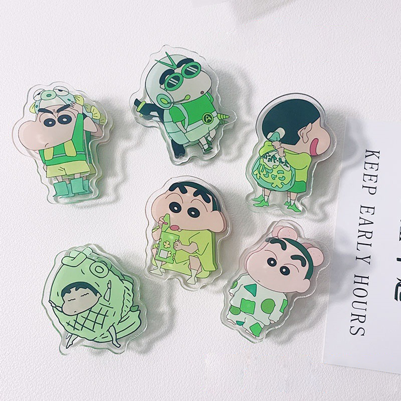 Balltest💜Kẹp Giấy Ghi Chú Bằng Acrylic Kiểu Hoạt Hình Cậu Bé Bút Chì Đáng Yêu