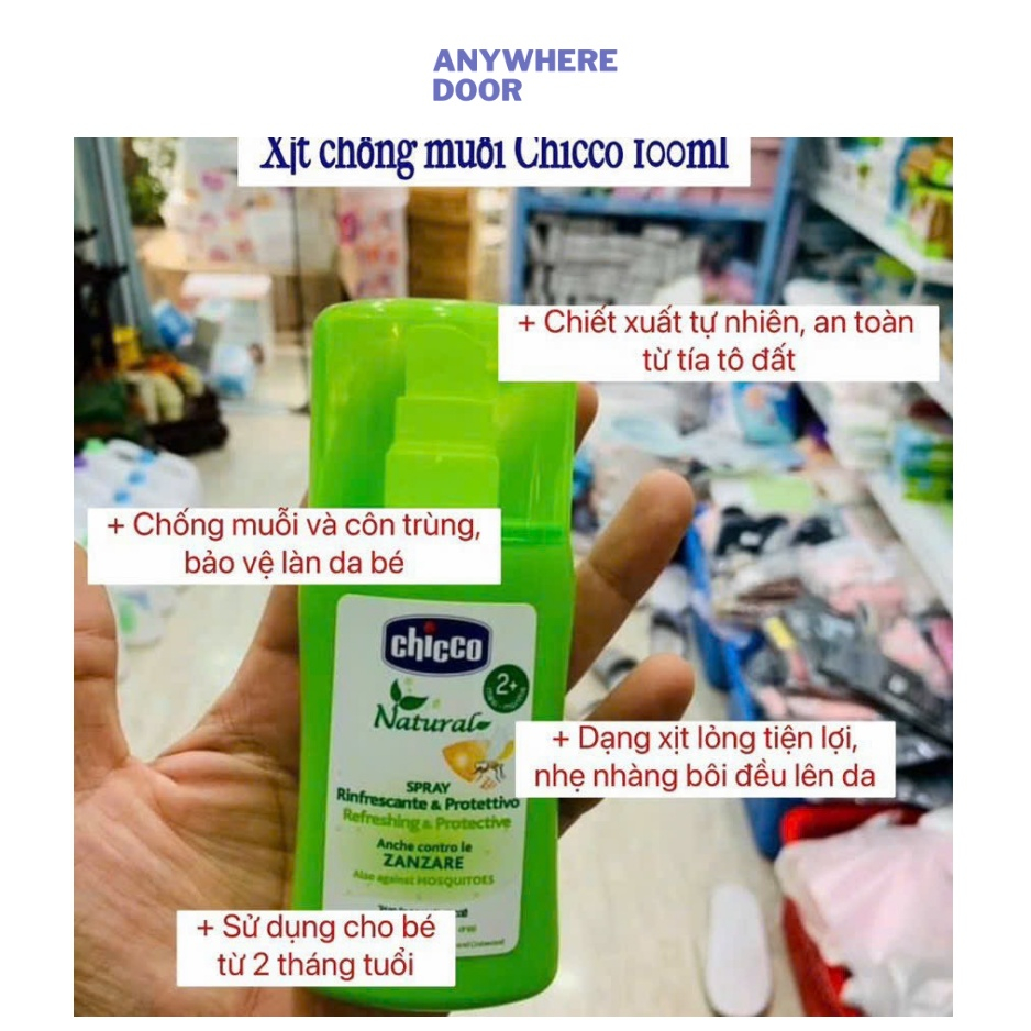 Xịt đa năng xua muỗi Chicco 100ml cho bé