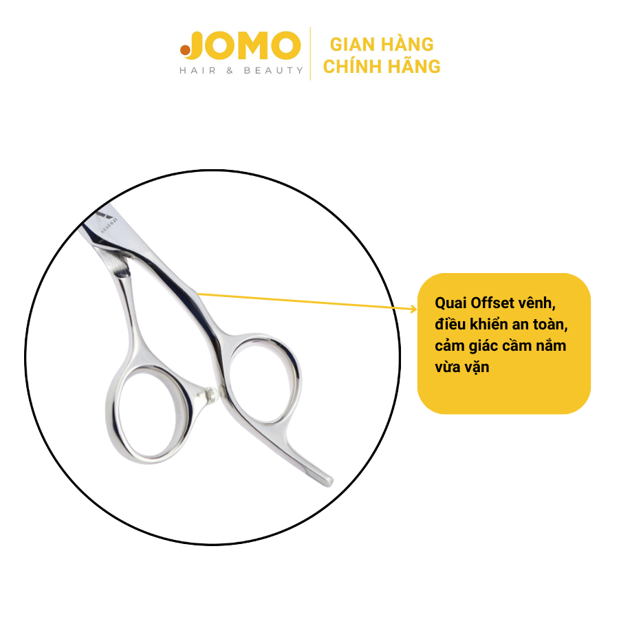Kéo cắt tóc AKAFUJI lưỡi thẳng quai offset vênh size 6.0 inches CA603 - Jomo Hair & Beauty