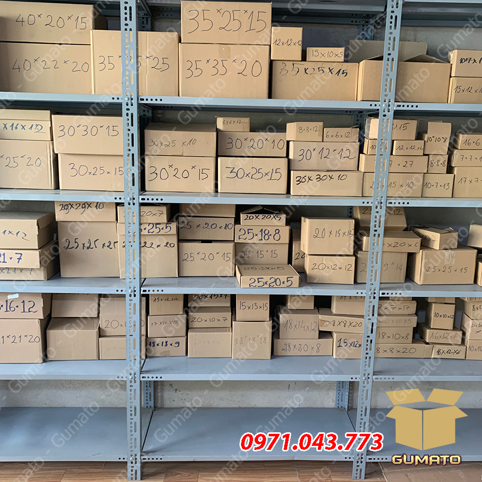 Hộp carton đóng hàng, hộp giấy thùng carton gói hàng tại Gumato, nhiêu size - số lượng 1 cái