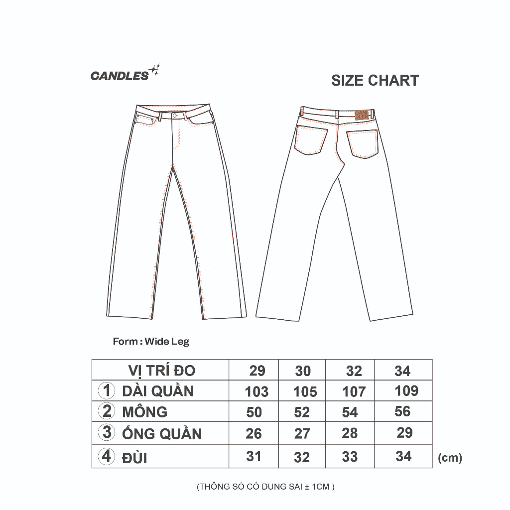 Quần jeans nam nữ dáng rộng CANDLES DENIM KNEE BLOW-OUT thiết kế rách to dưới đầu gối denim 13oz chính hãng