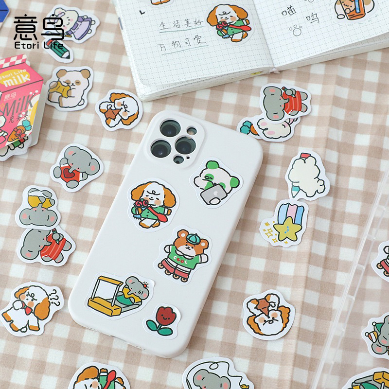 Sticker hình hộp sữa dễ thương