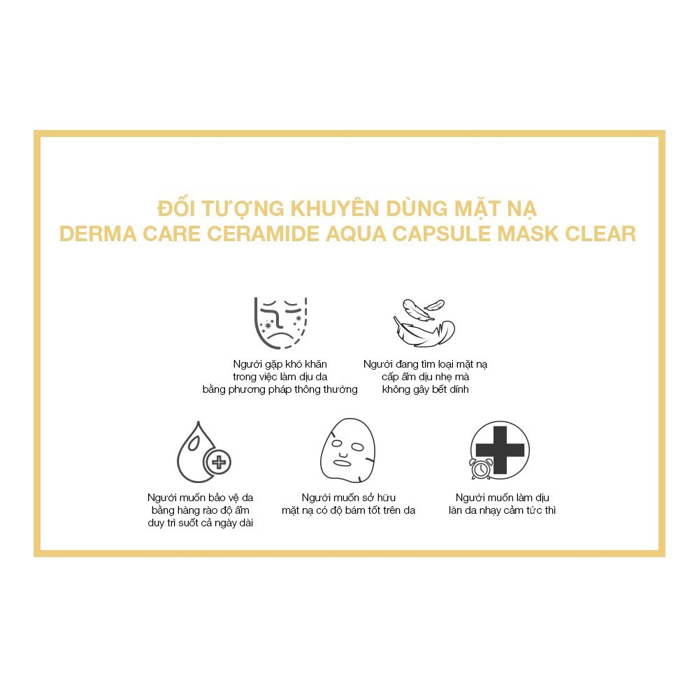 JM SOLUTION Mặt Nạ Viên Thuốc Vàng Dưỡng Ẩm Sâu Phục Hồi Da Derma Care Ceramide Aqua Capsule Mask Clear 30ml