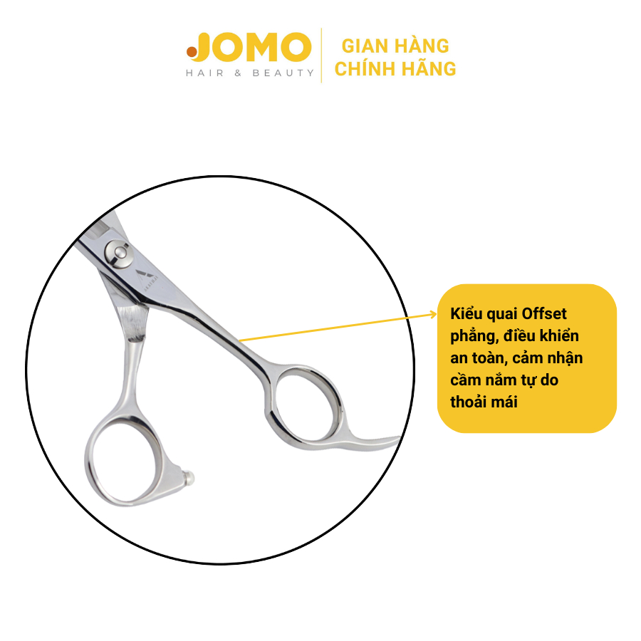 Kéo cắt tóc AKAFUJI lưỡi thẳng CA602 quai offset phẳng size 6.0 inches - Jomo Hair & Beauty