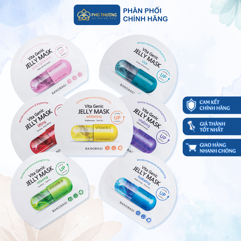 COMBO 10 MIẾNG Mặt Nạ Banobagi Vita Genic Jelly Mask Vitamin dưỡng trắng, cấp ẩm, chống lão hóa da