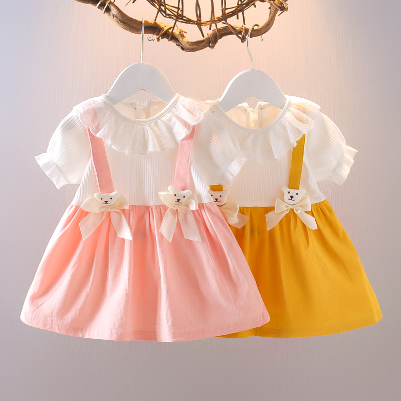 Đầm Công Chúa Tay Ngắn Bằng cotton Thời Trang Mùa Hè Cho Bé Gái 0-4 Tuổi