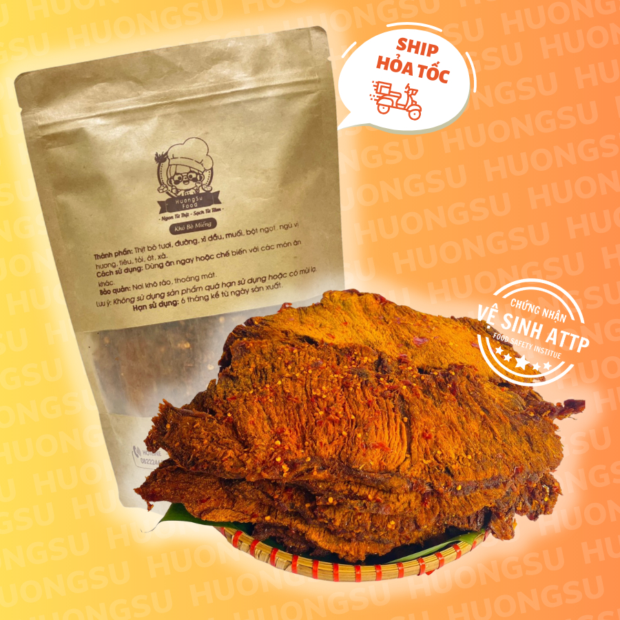 Khô Bò Miếng Tảng 100G Bò Mềm 100% Thịt Bò Tươi Tây Nguyên Không Chất Bảo Quản Đảm Bảo Vệ Sinh HươngSu Food