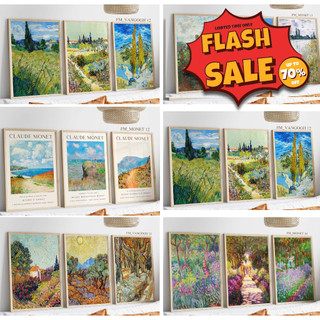  Tranh canvas treo tường của các họa sỹ nổi tiếng thế giới Vangogh, Monet size 40x60cm