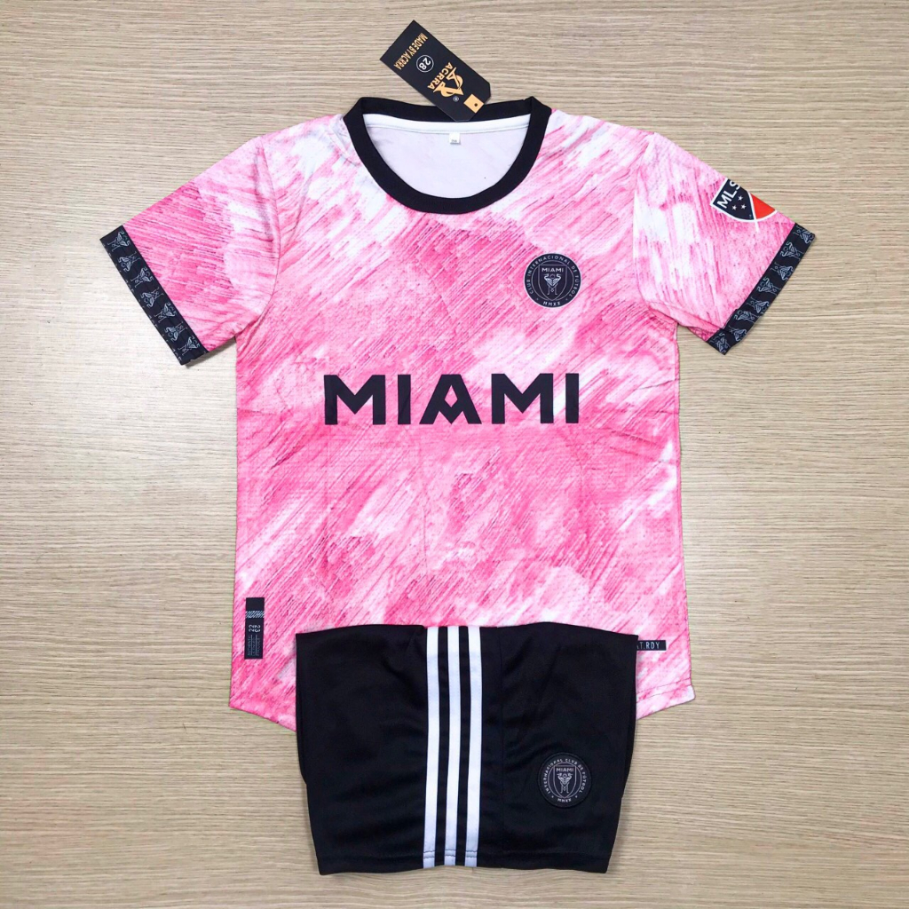 Bộ Quần Áo Đá Bóng Trẻ Em MIAMI Bé Trai Bé Gái Vải Mè Thoáng Mát Từ 18kg đến 39kg