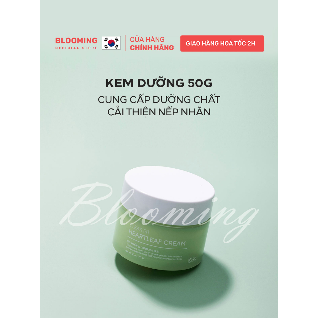 Kem Dưỡng Ẩm Chống Lão Hóa, Giảm Nếp Nhăn Tenzero Clear Fit Heartleaf Cream 50g