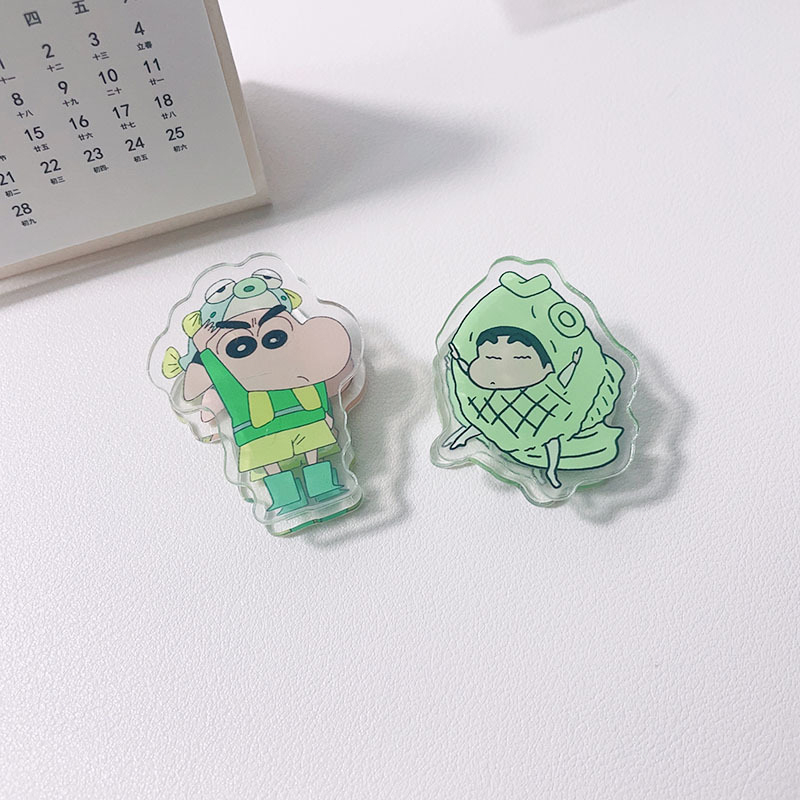 Balltest💜Kẹp Giấy Ghi Chú Bằng Acrylic Kiểu Hoạt Hình Cậu Bé Bút Chì Đáng Yêu