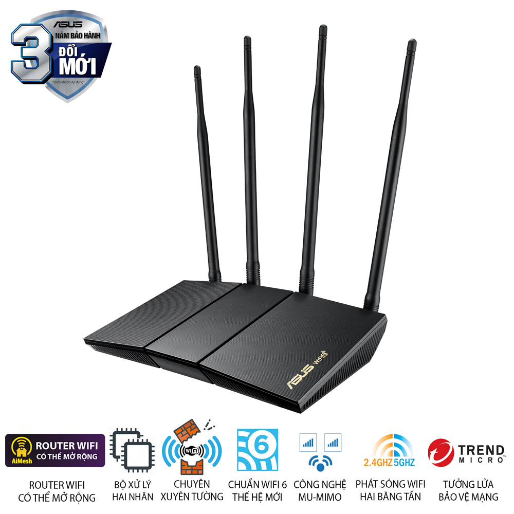 Router Wi-Fi 6 Xuyên Tường Gigabit AX1800 RT-AX1800HP