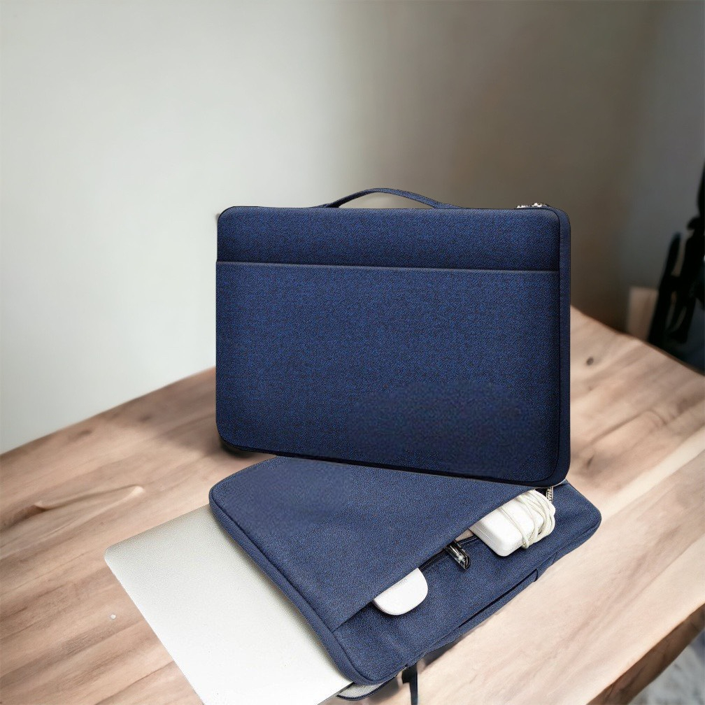 Túi Chống Sốc Laptop _ Túi Đựng Máy Tính Xách Tay Loại 2 Ngăn Mẫu Màu Trơn