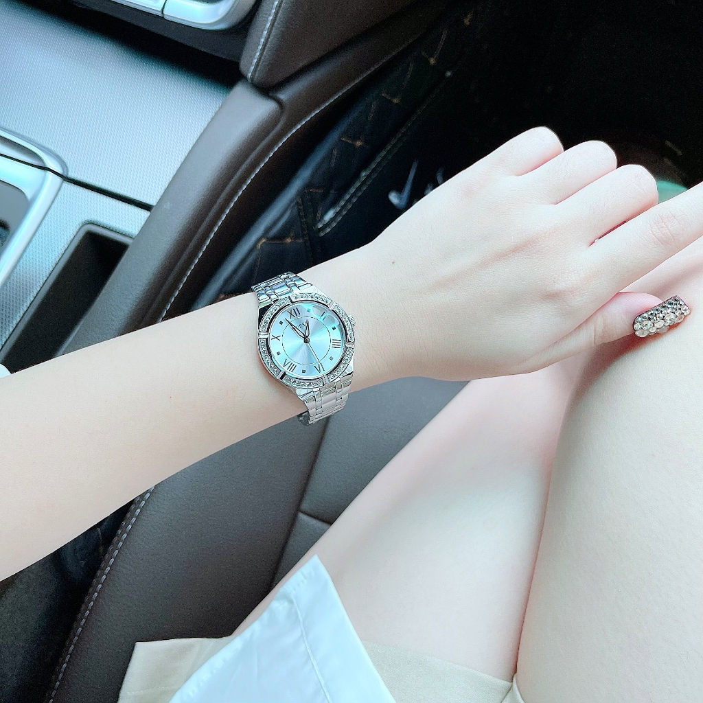 Có Bill - Đồng Hồ Nữ Guess GW0033L1 màu bạc size mặt 36mm dây thép