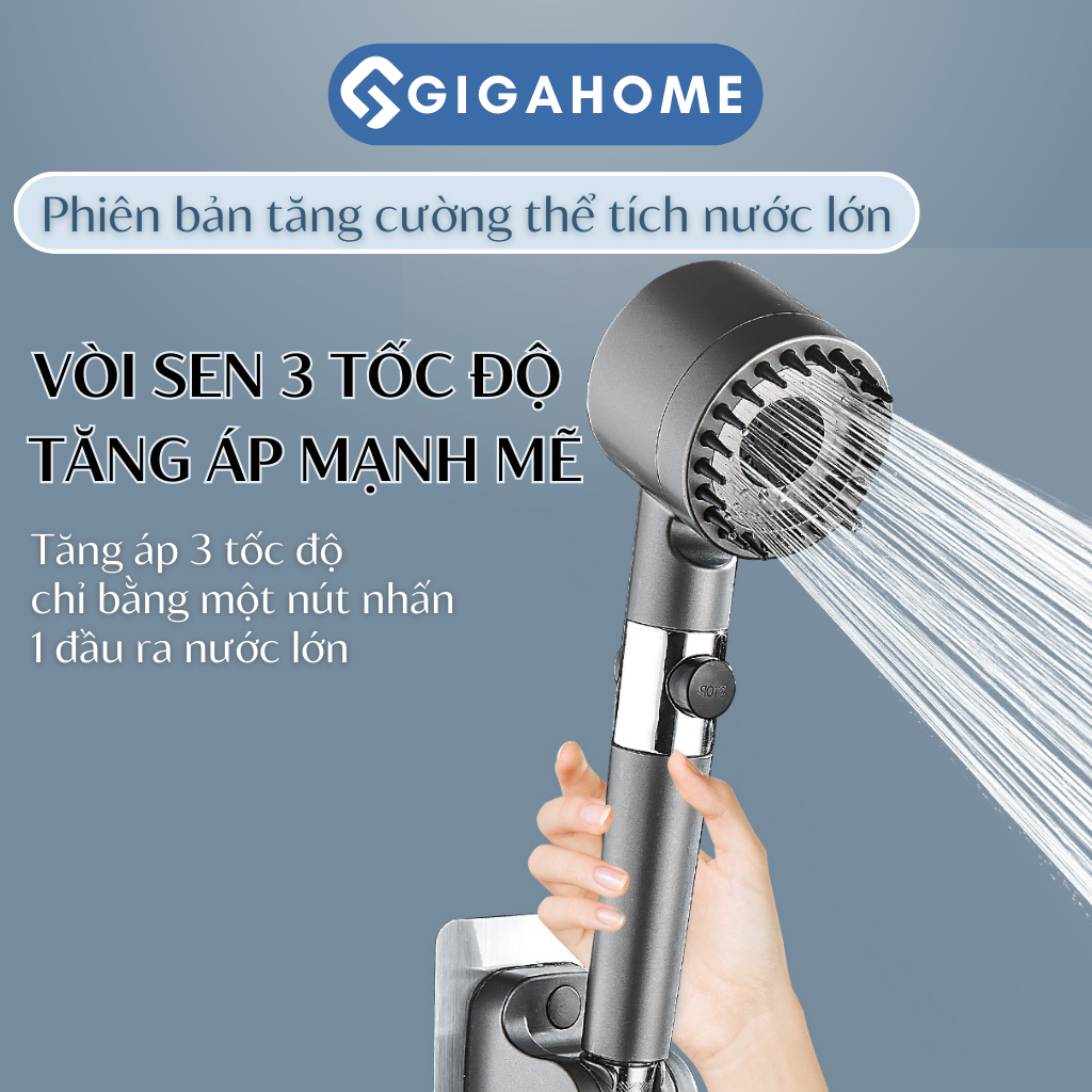 Đầu Vòi Sen Tăng Áp Massage 4in1 3 Chế Độ, Tiết Kiệm Nước Lõi Cotton GIGAHOME 1098