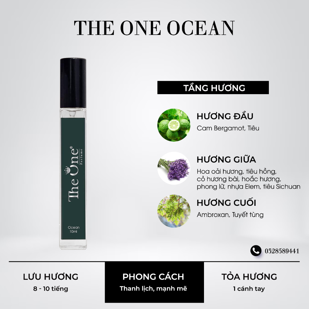 Nước Hoa The One Ocean 10ml Thanh Lịch, Mạnh mẽ