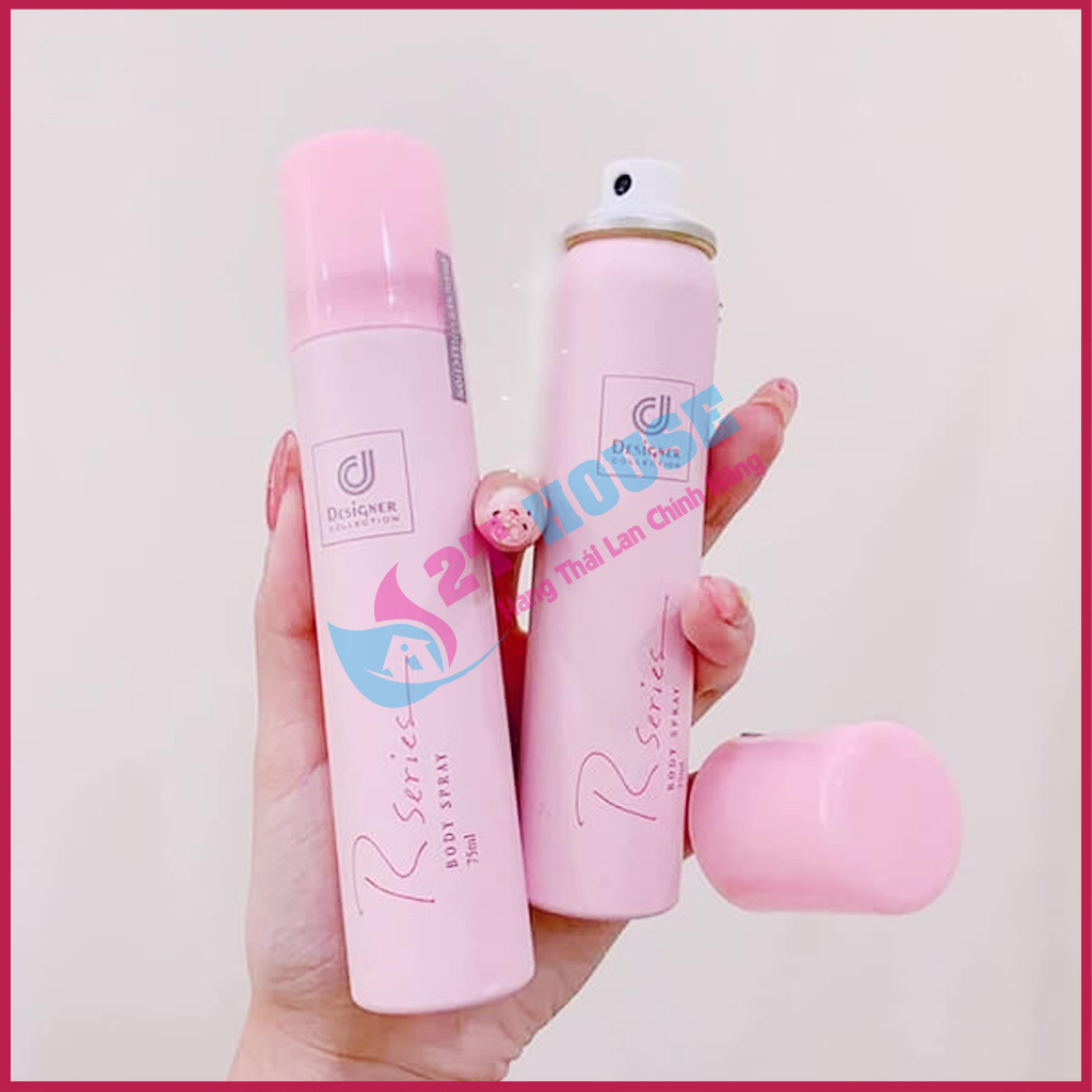 Xịt thơm body Spray toàn thân Designer Collection Rseries Thái Lan chai 75ml 2T House Shop Hàng Thái Lan Nội Địa