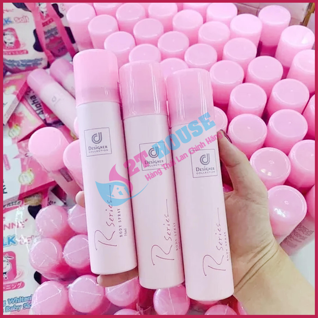 Xịt thơm body Spray toàn thân Designer Collection Rseries Thái Lan chai 75ml 2T House Shop Hàng Thái Lan Nội Địa