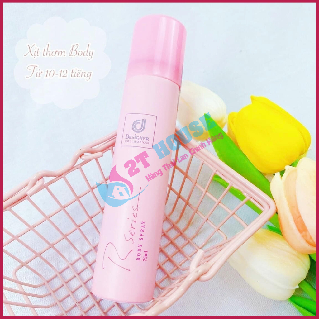 Xịt thơm body Spray toàn thân Designer Collection Rseries Thái Lan chai 75ml 2T House Shop Hàng Thái Lan Nội Địa