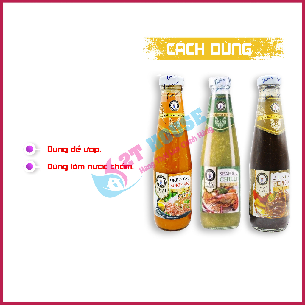 Sốt nước chấm hải sản/lẩu/bò tiêu đen Thai Dancer siêu ngon Thái Lan chai 300ml 2T House Shop Hàng Thái Lan Nội Địa