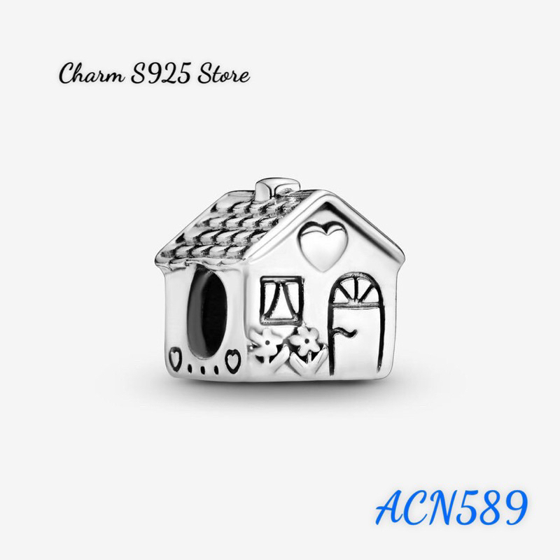 CHARM PAN ALE NGÔI NHÀ HOA BẠC S925