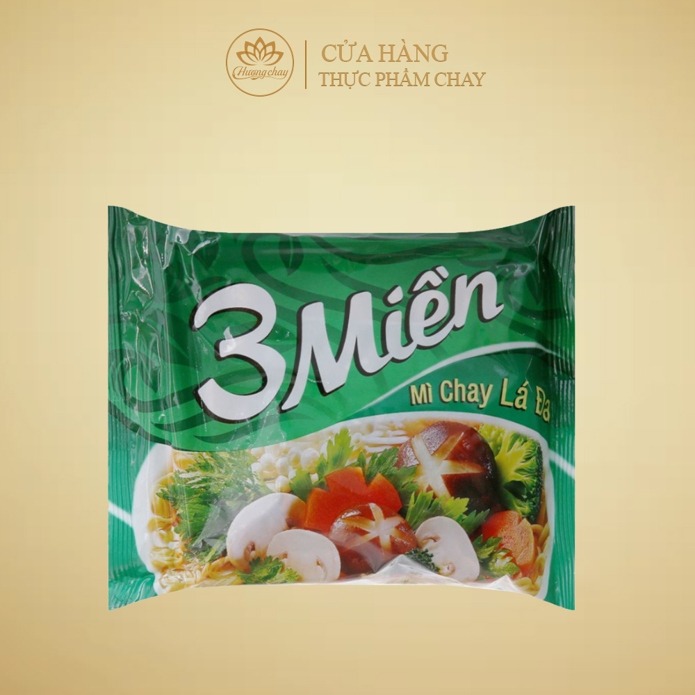 Mì chay lá đa rau nấm 3 Miền 65g - Thực phẩm Hương Chay HCAL007