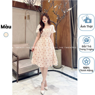 Váy Hoa Nhí Midi The Twenty, Váy Thiết Kế Kiểu Dáng Tiêu Thư Phù Hợp Đi Làm, Đi Tiệc T152.