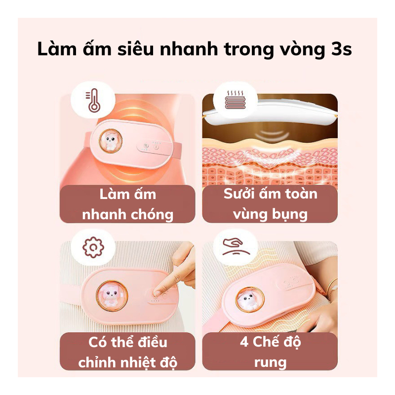 Máy Chườm Bụng Kinh Nami Làm Ấm Bụng Giảm Đau Khi Đến Kì Cho Phụ Nữ