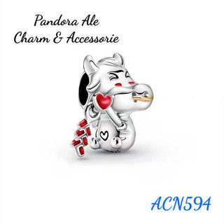 Charm pan ale hình con trâu may mắn trang trí vòng tay bạc s925