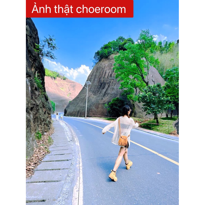 Túi tua rua da bò mini đeo chéo CÓ ẢNH THẬT phong cách bohemian thời trang du lịch ulzzang