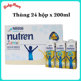 [Date 12.2024] Thùng 24 hộp Sữa Nutren Junior pha sẵn hộp 200m